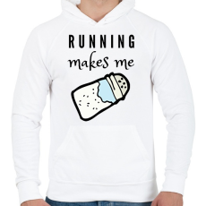PRINTFASHION Running makes me salty - Férfi kapucnis pulóver - Fehér