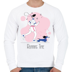 PRINTFASHION Running Time  - Férfi pulóver - Fehér