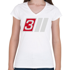 PRINTFASHION S3 - Női V-nyakú póló - Fehér