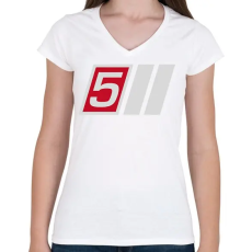PRINTFASHION s5 - Női V-nyakú póló - Fehér