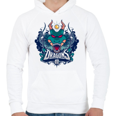 PRINTFASHION Sárkányok - Férfi kapucnis pulóver - Fehér