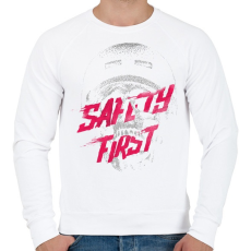 PRINTFASHION Safety first - Férfi pulóver - Fehér