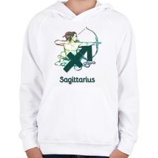 PRINTFASHION Sagittarius színes - Gyerek kapucnis pulóver - Fehér