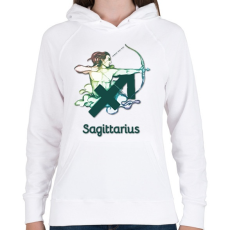 PRINTFASHION Sagittarius színes - Női kapucnis pulóver - Fehér