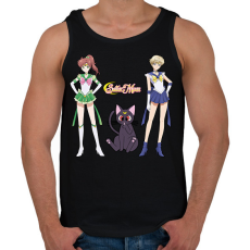PRINTFASHION Sailor Moon - Jupiter, Luna, Uranus - Férfi atléta - Fekete