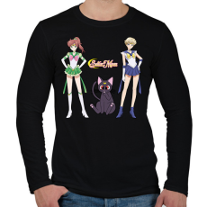 PRINTFASHION Sailor Moon - Jupiter, Luna, Uranus - Férfi hosszú ujjú póló - Fekete