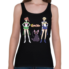 PRINTFASHION Sailor Moon - Jupiter, Luna, Uranus - Női atléta - Fekete