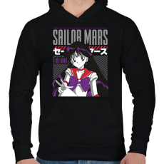 PRINTFASHION Sailor Moon- Mars - Férfi kapucnis pulóver - Fekete