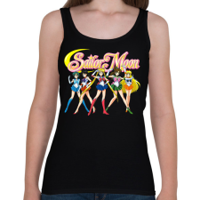 PRINTFASHION Sailor Moon - Női atléta - Fekete női trikó