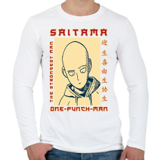 PRINTFASHION Saitama OPM - Férfi hosszú ujjú póló - Fehér