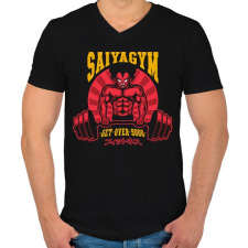 PRINTFASHION Saiyagym - Férfi V-nyakú póló - Fekete férfi póló