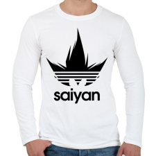 PRINTFASHION Saiyan 2 - Férfi hosszú ujjú póló - Fehér férfi póló