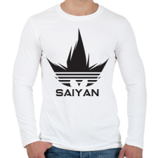 PRINTFASHION Saiyan - Férfi hosszú ujjú póló - Fehér férfi póló