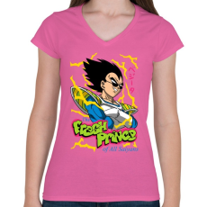 PRINTFASHION Saiyans - Női V-nyakú póló - Rózsaszín