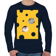 PRINTFASHION Sajt - Férfi hosszú ujjú póló - Sötétkék férfi póló