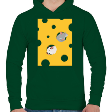PRINTFASHION Sajt - Férfi kapucnis pulóver - Sötétzöld férfi pulóver, kardigán