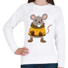 PRINTFASHION Sajtos egér - Női pulóver - Fehér női pulóver, kardigán