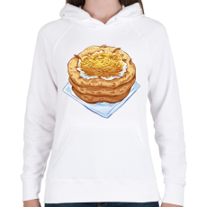PRINTFASHION Sajtos tejfölös lángos - Női kapucnis pulóver - Fehér