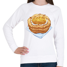 PRINTFASHION Sajtos tejfölös lángos - Női pulóver - Fehér női pulóver, kardigán