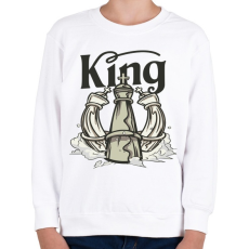 PRINTFASHION Sakk - a király  - Gyerek pulóver - Fehér