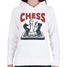 PRINTFASHION Sakk - Chess - Női kapucnis pulóver - Fehér női pulóver, kardigán