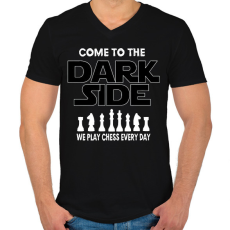 PRINTFASHION Sakk - sötét oldal - Férfi V-nyakú póló - Fekete