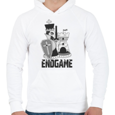 PRINTFASHION Sakk végjáték 1 - Férfi kapucnis pulóver - Fehér