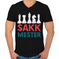 PRINTFASHION Sakkmester 2 - Férfi V-nyakú póló - Fekete