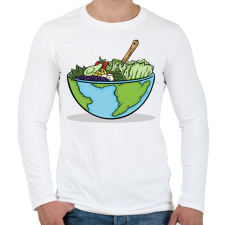 PRINTFASHION Saláta Föld - Férfi hosszú ujjú póló - Fehér férfi póló