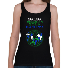 PRINTFASHION Salsa BrazilianZouk Bachata táncos S0201-forBlack - Női atléta - Fekete női trikó