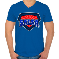 PRINTFASHION SALSA - Férfi V-nyakú póló - Királykék