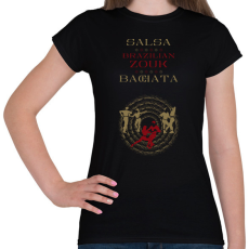 PRINTFASHION Salsa Zouk Bachata dancer S0209 gold-red - Női póló - Fekete