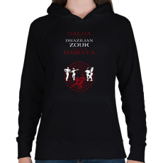PRINTFASHION Salsa Zouk Bachata dancer S0214 red-white - Női kapucnis pulóver - Fekete