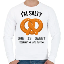 PRINTFASHION Salty and Sweet - salty - Férfi pulóver - Fehér férfi pulóver, kardigán