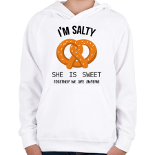 PRINTFASHION Salty and Sweet - salty - Gyerek kapucnis pulóver - Fehér gyerek pulóver, kardigán