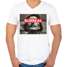PRINTFASHION Salvador Dalí - Surreal - Férfi V-nyakú póló - Fehér férfi póló
