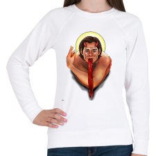 PRINTFASHION Sam - Női pulóver - Fehér női pulóver, kardigán