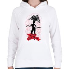 PRINTFASHION Samba  - Női kapucnis pulóver - Fehér női pulóver, kardigán