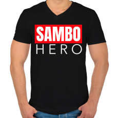 PRINTFASHION SAMBO HERO - Férfi V-nyakú póló - Fekete