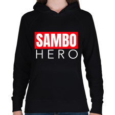 PRINTFASHION SAMBO HERO - Női kapucnis pulóver - Fekete női pulóver, kardigán