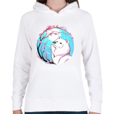 PRINTFASHION Samoyed, szamojéd - Női kapucnis pulóver - Fehér