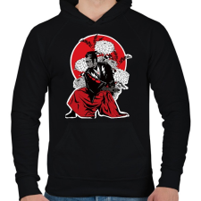 PRINTFASHION samurai - Férfi kapucnis pulóver - Fekete női pulóver, kardigán