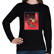 PRINTFASHION samurai - Női pulóver - Fekete női pulóver, kardigán