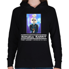 PRINTFASHION Samurai Rabbit: The Usagi Chronicles - Női kapucnis pulóver - Fekete női pulóver, kardigán