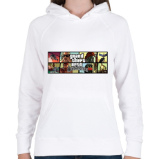 PRINTFASHION San Andreas - Női kapucnis pulóver - Fehér