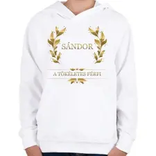 PRINTFASHION Sándor - Gyerek kapucnis pulóver - Fehér gyerek pulóver, kardigán