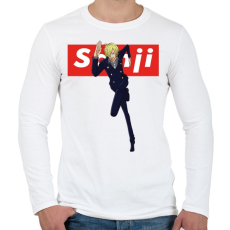 PRINTFASHION Sanji - Férfi hosszú ujjú póló - Fehér