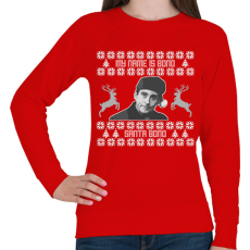 PRINTFASHION Santa Bond - The Office (White) - Női pulóver - Piros