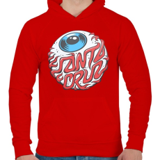 PRINTFASHION Santa Cruz - Férfi kapucnis pulóver - Piros