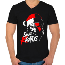 PRINTFASHION Santa Kratos - Férfi V-nyakú póló - Fekete